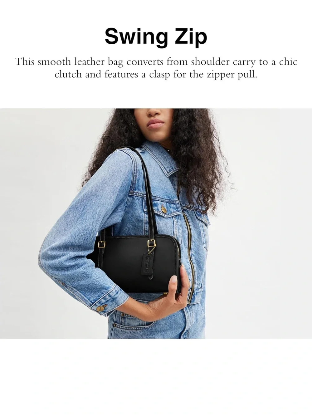 COACH Swing Zip Bag - Black